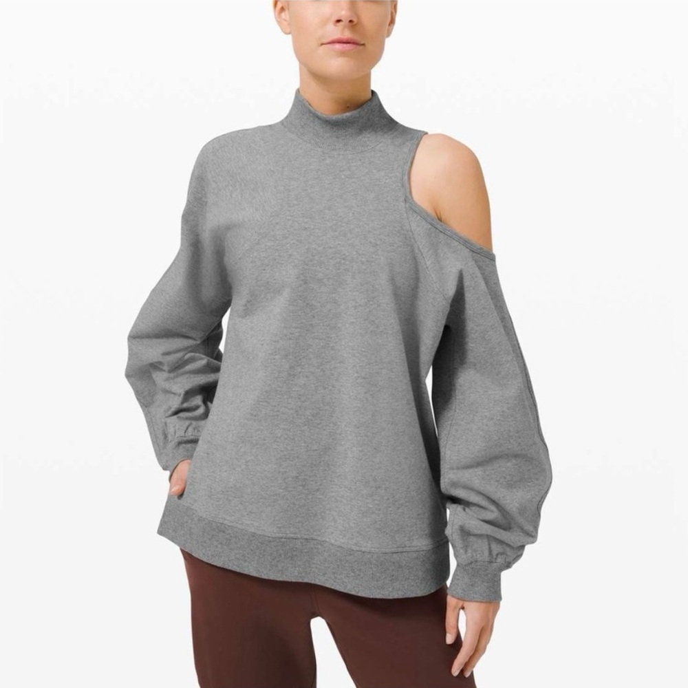 Lululemon Athletica Gray Cold Shoulder Sweatshirt women’s size 12